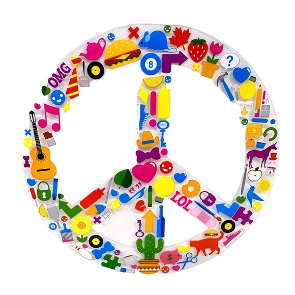 Colorful 6" Peace Sign Sticker - Picture 1 of 4